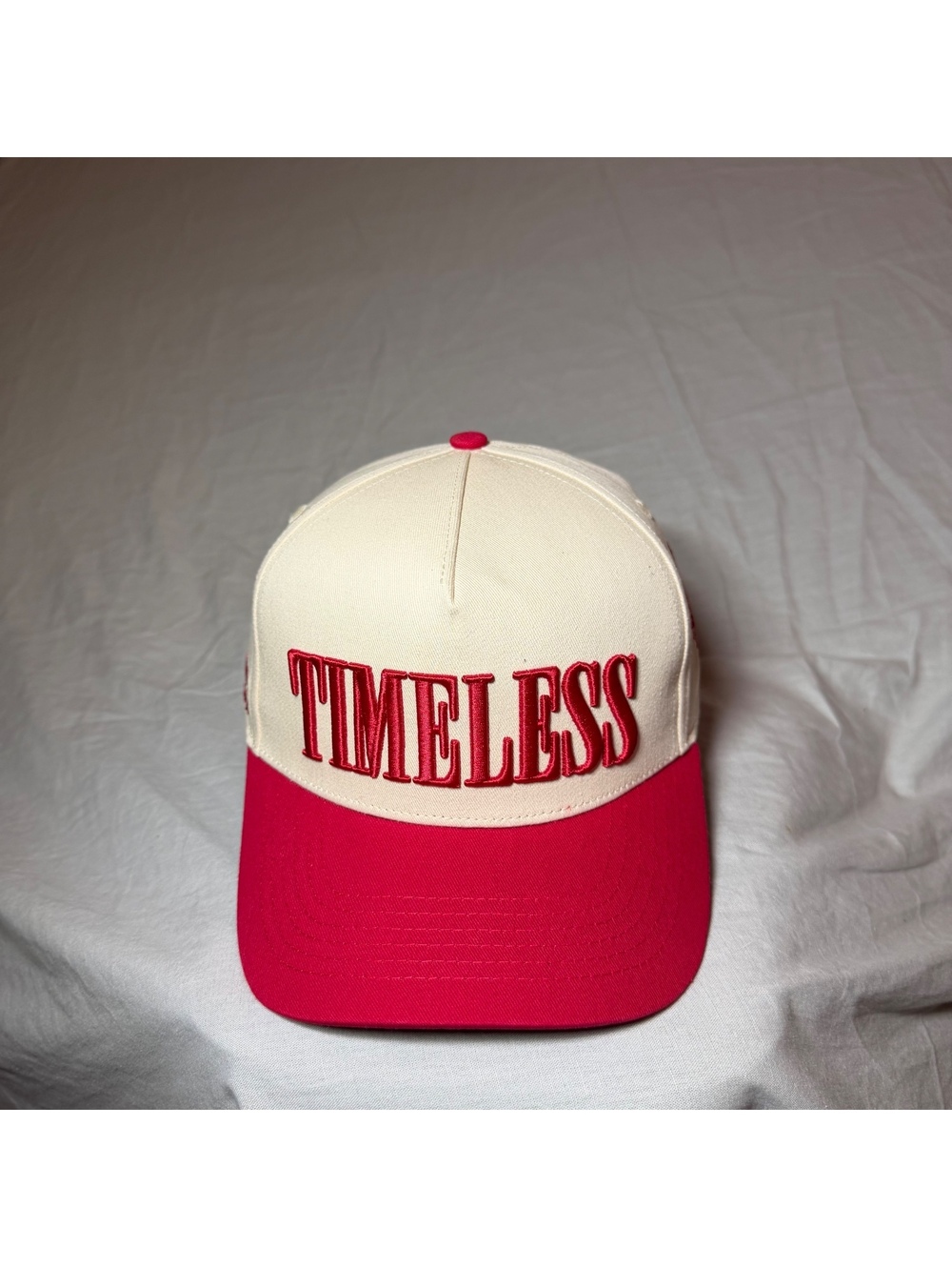 Citrusy Timeless Collection Snapback Hat - Cream and Red, New with Tags